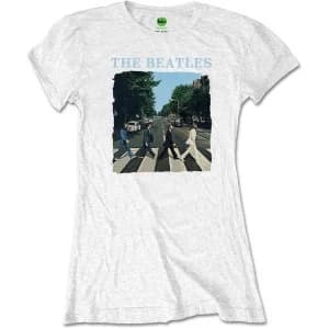 The Beatles - Abbey Road & Logo Womens X-Large T-Shirt - White