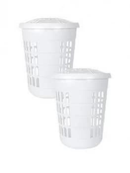 Wham Deluxe Round Laundry Hampers - Set Of 2