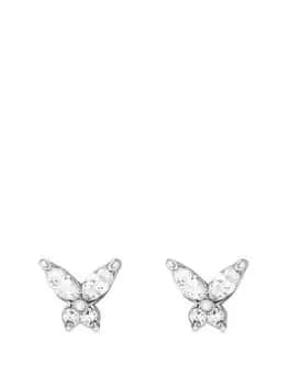 Simply Silver Sterling Silver 925 Cubic Zirconia Butterfly Stud Earrings