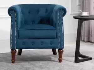 Birlea Freya Blue Velvet Fabric Chair
