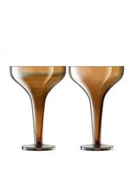 Lsa International Epoque Amber Lustre Champagne Saucers ; Set Of 2