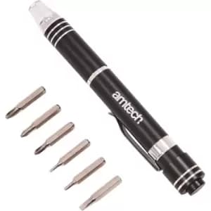 Am-tech - Amtech L0495 6-in-1 LED precision screwdriver set