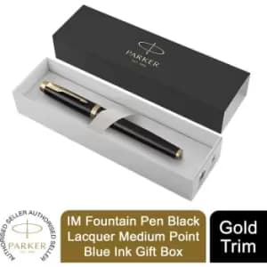 IM Ballpoint Pen Black Lacquer Medium Point Black Ink Gift Box - Parker