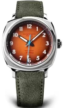Duckworth Prestex Watch Verimatic Orange Birch Green Suede