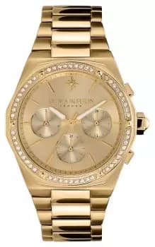 Olivia Burton 24000103 Hexa Multifunction Gold Dial Crystal Watch