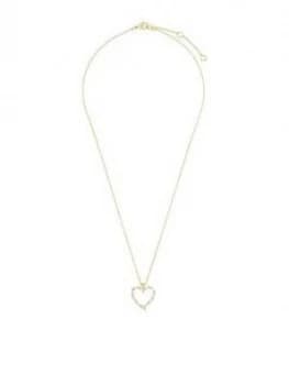 Accessorize Baguette Heart Pendant - Crystal