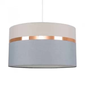 Lorenzo Grey Pendant Shade With Copper Trim