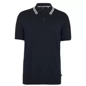 Ted Baker Brooch Knit Polo Shirt Mens - Blue