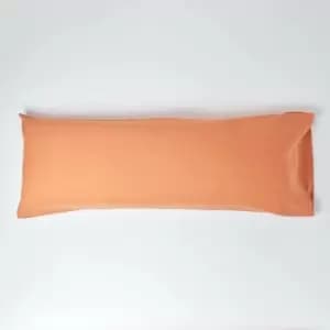 Burnt Orange Linen Body Pillowcase - Orange - Homescapes