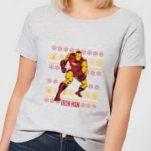 Marvel Iron Man Womens Christmas T-Shirt - Grey - 3XL