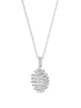 Simply Silver Sterling Silver 925 Cubic Zirconia Honey Pendant Necklace