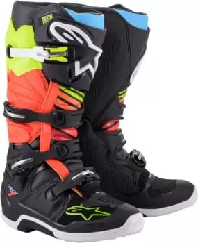 Alpinestars Tech 7 Motocross Boots, black-red-yellow, Size 40 41, black-red-yellow, Size 40 41
