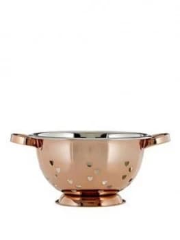 Premier Housewares Hearts Design Colander ; Rose Gold