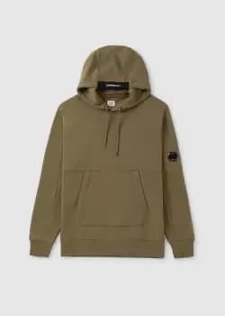 C.P. Company Mens Diagonal Raised Fleece Pullover Hoodie In Lead Gray