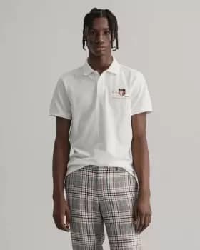 GANT Men Archive Shield Pique Polo Shirt (XXL) White