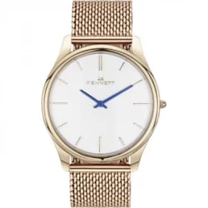 Mens Kennett Kensington Rose Gold White Milanese Watch
