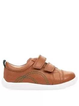 Start-rite Tree House Easy Double Riptape Boys First Trainers - Tan Leather, Tan, Size 3 Younger
