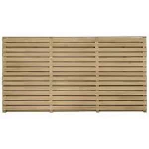 Forest Garden Double Slatted Fence Panel 6 x 3ft 3 Pack