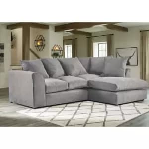 Mirana Modern Plush Velvet Corner RHF Sofa Grey