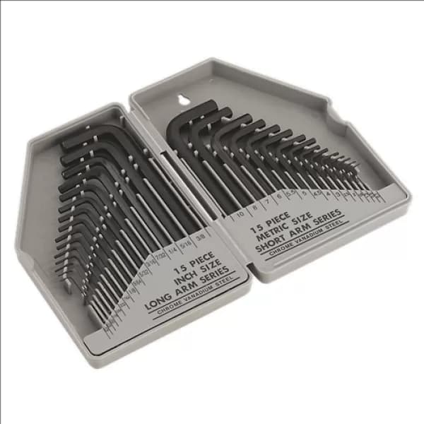 Genuine SEALEY S0484 Hex Key Set 30pc Long/Short Arm - Metric/Imperial
