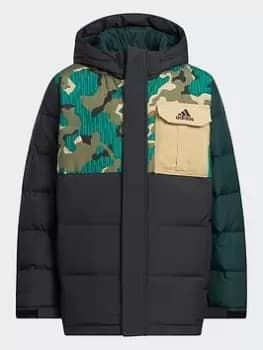 Adidas Allover Print Block Down Jacket