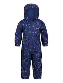 Regatta Kids Pobble Waterproof Suit - Blue Print, Blue Print, Size 3-4 Years, Women