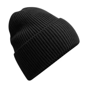 Beechfield Cuffed Oversized Beanie (One Size) (Black)