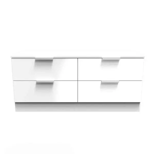 Welcome Furniture Ready Assembled Plymouth 4 Drawer Bed Box In White Gloss