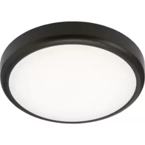 Knightsbridge - cct Adjustable LED Bulkhead c/w Black Trim 230V IP65 14W