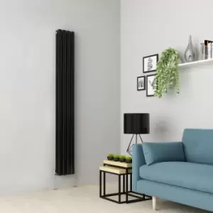 Norden 1800 x 237mm Black Double Oval Tube Vertical Radiator