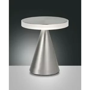 Fabas Luce Neutra Integrated LED Table Lamp Satin Nickel Glass