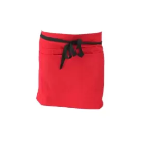 Dennys Ladies/Womens Short Bar Workwear Apron (One Size) (Red)