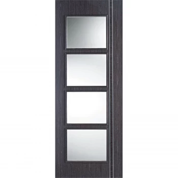 Zanzibar Internal Glazed Prefinished Ash Grey 4 Lite Door - 762 x 1981mm