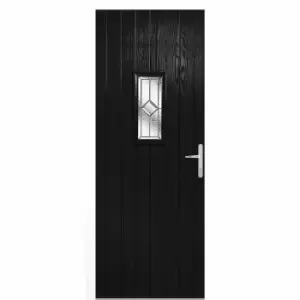 LPD (W) 35" Speedwell Black Glazed Door Set External Composite Door Set