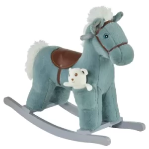 Homcom Kids Plush Rocking Horse with Realistic Noises, White