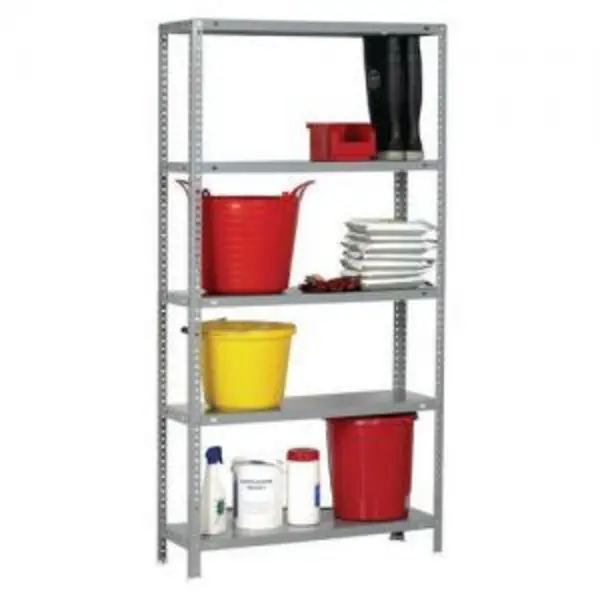 ESE Direct Bolted Steel Shelving with 5 Metal Shelves, 1800 H x 900 W x 400D (mm) 375267 Garage Shelving