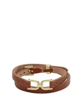 Fossil Heritage Brown Leather Bracelet, Black, Women