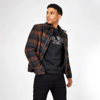 Jack Wills Finegan Check Bomber Jacket - Brown