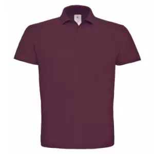 B&C ID.001 Mens Short Sleeve Polo Shirt (4XL) (Wine)