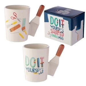 Ceramic DIY Paint Scraper Shaped Handle Mug