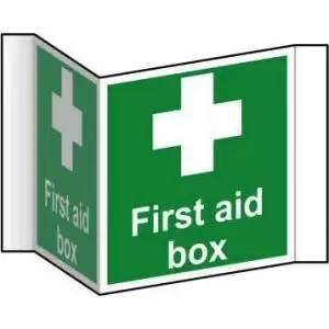 First Aid Box Projection Sign 200mm face. Manufactured from strong