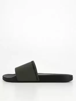 Calvin Klein Rubber Pool Slides - Green , Green, Size 41, Men