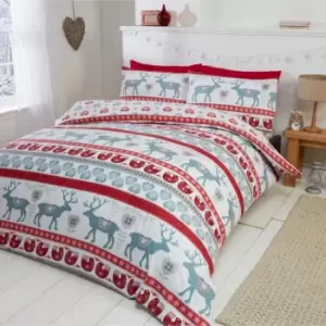 Rapport Home Furnishings Rapport Home Scandi Duvet Set Red Super King