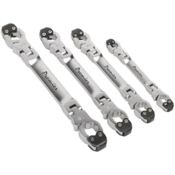 Sealey 4 Piece Ratchet Flare Nut Spanner Set Metric