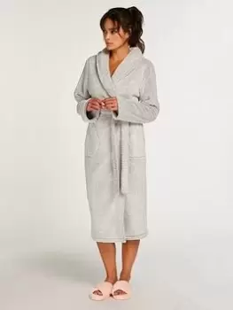 Hunkemoller Hunkemoller Long Snuggle Fleece Robe, Grey, Size M/L, Women