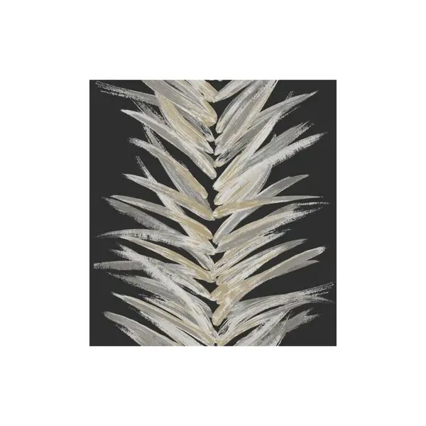 MURIVA Dhara Leaf Wallpaper Muriva Black/Gold 191504 Abstract Leafy Stripes Metallic 191504