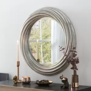 Yearn Mirrors Yearn Large Round Champagne Swirl Mirror