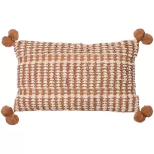 Ayaan Pom-Pom Cushion Cinnamon, Cinnamon / 30 x 50cm / Polyester Filled