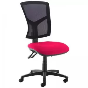 Senza high mesh back operator chair with no arms - Diablo Pink