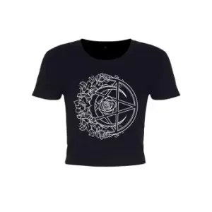 Requiem Collective Womens/Ladies Monochrome Pentacle Crop Top (L) (Black)